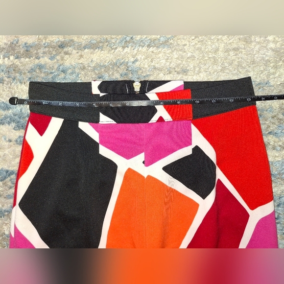 Worthington Skirt Women Sz 4 Colorful Midi Back Zip Elastic Waist Stretch - Picture 5 of 7